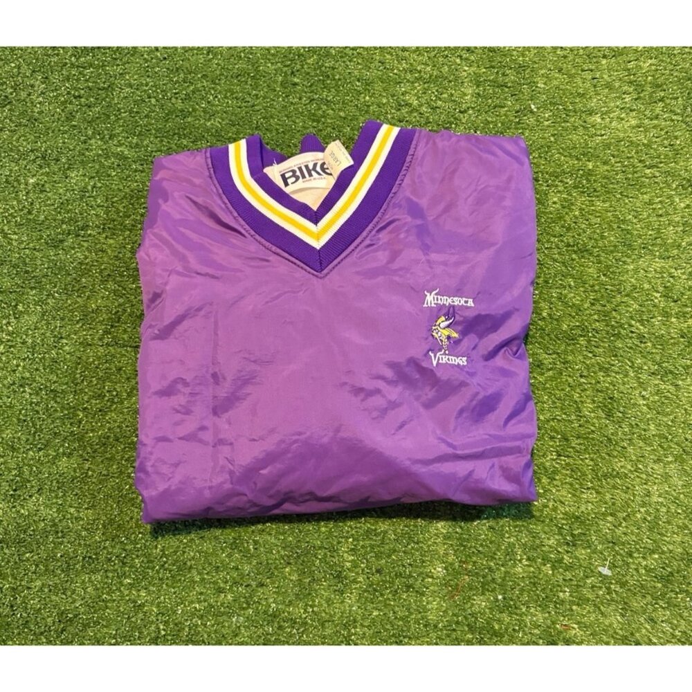 Vintage Minnesota Vikings jacket mens medium purple pullover coat 90s 38